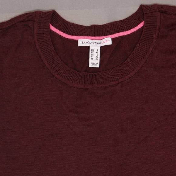 NEW Isaac Mizrahi Live! Peplum Sweater XXS Maroon - Picture 2 of 2